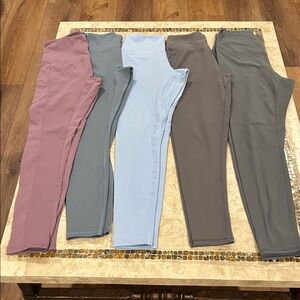 Lot of 5  Women's Workout Leggings in Assorted Colors /Brands Women’s Size M